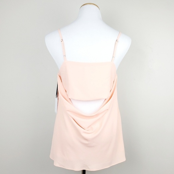 1.STATE Womens Medium Pink Cowl Neck Elegant Feminine Draped-Back Tank Top - Picture 3 of 5